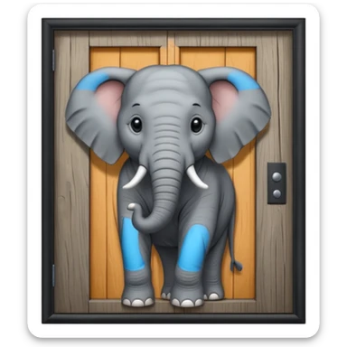elephant and  adoor sticker