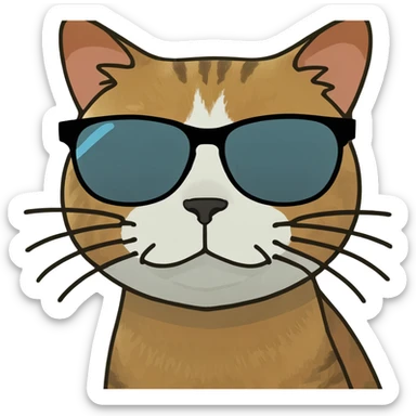 Cat with sunglasses sticker