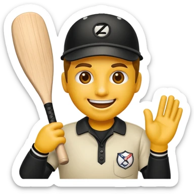 emoji de iOS de un umpire haciendo señal de strike en beisbol sticker