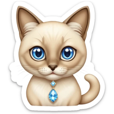 Siamese cat with diamonds sticker