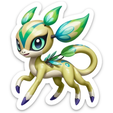 Colorful Shiny Painted Splashed Exotic Meloetta-Palkia-Virizion-Venom-Stitch-Fakémon-creature-hybrid sticker