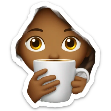 girl inside a blanket sipping coffee eyes closed sticker