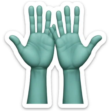 Two hands forming UFO letters with fingers sticker