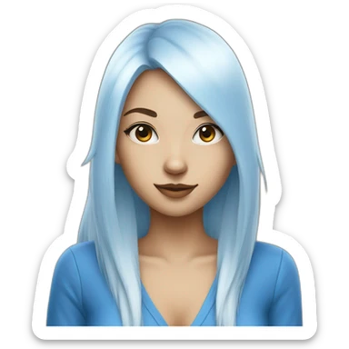 blue fox girl sticker