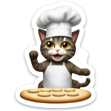 Cat baking cookies sticker