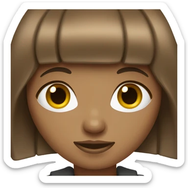  brown haired girl with a fringe sticker