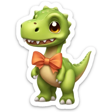 Cute Dinosaur with bows  sticker