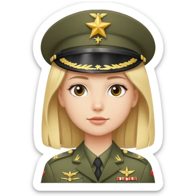 Blond girl general army sticker