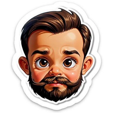 Toddler that has beard big ears and huge noses sticker