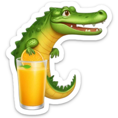 orange juice crocodile sticker