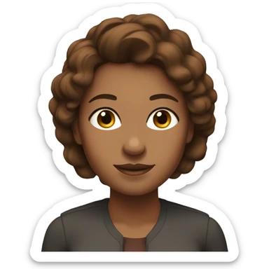 strong women for a tracking cycle app, strong, feminine, brown hair sticker