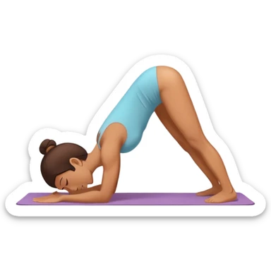 Lady doing balasana yoga pose sticker