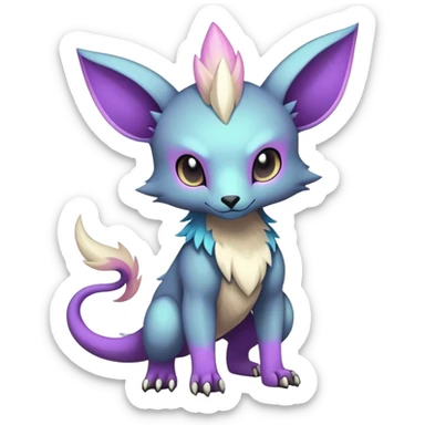 cool colorful dark pastel edgy fantasy animal hybrid Fakemon full body sticker