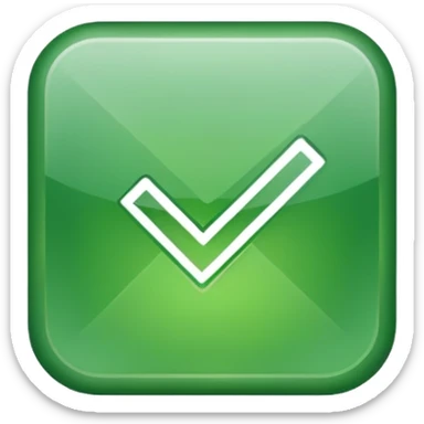 check mark button green square (ios style) sticker