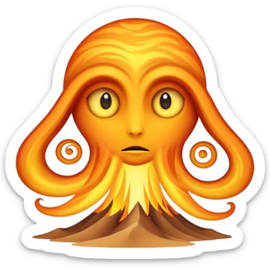 A desert mirage entity that appears as a shimmering, ever-shifting silhouette with eyes of swirling heat distortion, capable of creating duplicate illusions of itself that can solidify briefly to attack. sticker