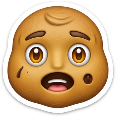 shit emoji with no eyes, nose, mouth sticker