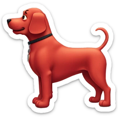 Clifford the big red dog next to a small dog sticker