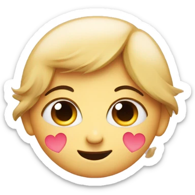 shy side eye with hearts in love sticker