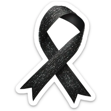 Black ribbon with sparkly diamonds on it sticker