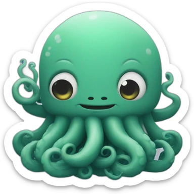 Cute kraken cute face praying with all his faith sticker
