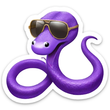 Purple snake with aviator sunglasses sticker
