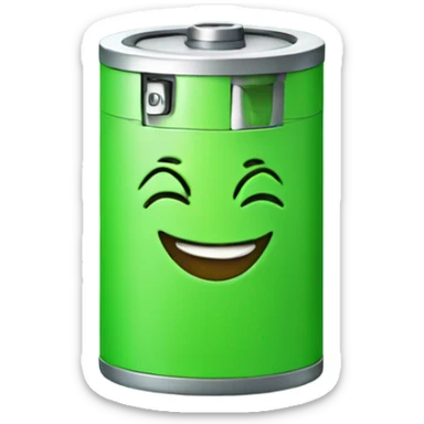 Smiling Green battery  sticker