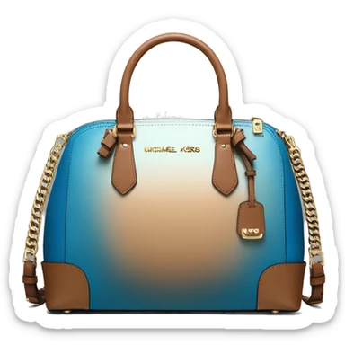 Realistic peacock blue color to tan  ombre michael kors satchel purse. sticker