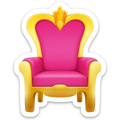 A a pink and gold queens throne sticker