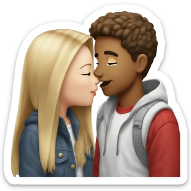 two white teenagers one boy one girl kissing outside of a gray kia sportage  sticker