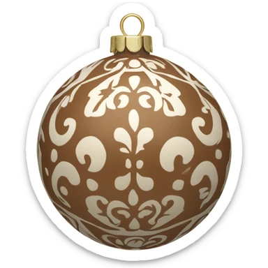 brown beige Christmas ball decoration sticker
