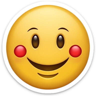 Smiley rond  qui rougis  parce qu’il est timide  sticker