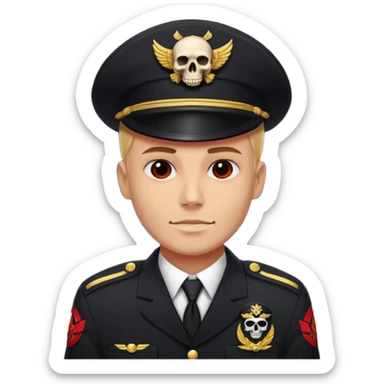 petty officer rank in black and red with a helldiver skull sticker