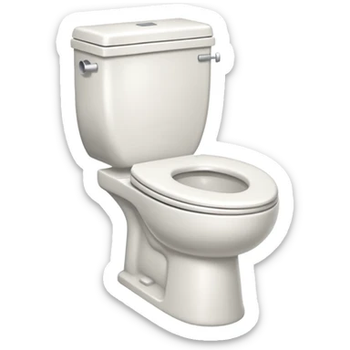 toilet with a door sticker