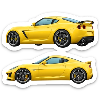 Yellow sports car side sticker