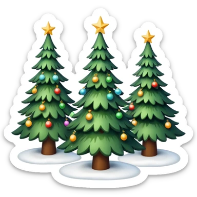 10 Snowy Christmas trees sticker