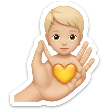 small child silhouette inside a protective hand sticker