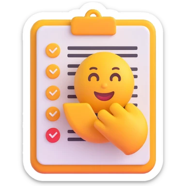 checklist icon, 3D emoji style sticker