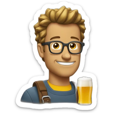 Bart Simeon qui prend une bière sticker