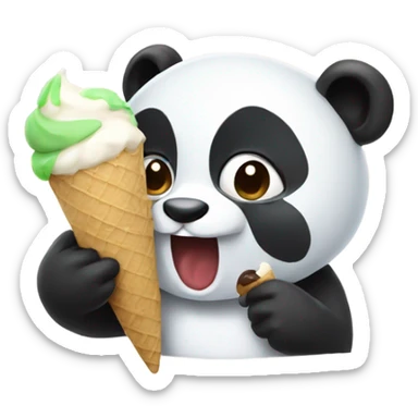 Panda eating ice cream sticker