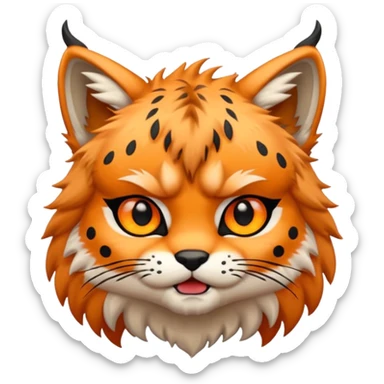 Chibi Sticker lynx angry sticker
