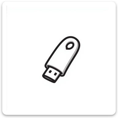Hand drawn USB flash drive storage device with connector sticker