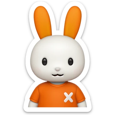 miffy with orange shirt and X for a mouth sticker
