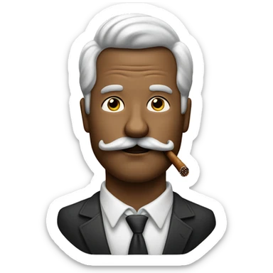 Um homem de bigode com um cigarro fumando sticker