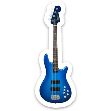 Blue bass guitar sticker