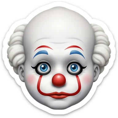 Sad black n white clown sticker