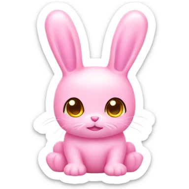 Light pink jelly cat bunny sticker