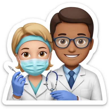 Dentist with patient sticker