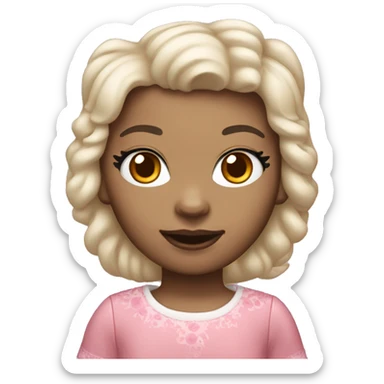 hello kitty with mouth an african american light skin tone sticker