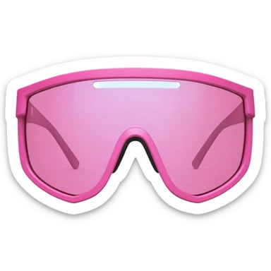 sporty pink shield visor sunglasses with thick frame featuring honeycomb pattern, structured robust design, substantial build, one-piece lens with anti-scratch coating sticker