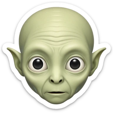 an old aliens with a little hair, white skin sticker